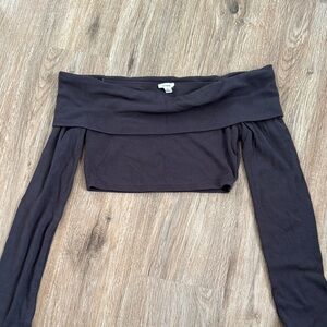 Off-Shoulder Dark Grey Top